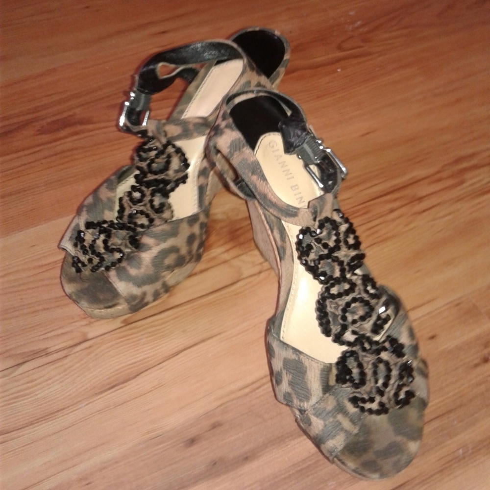 Gianni Bini Leopard Wedges